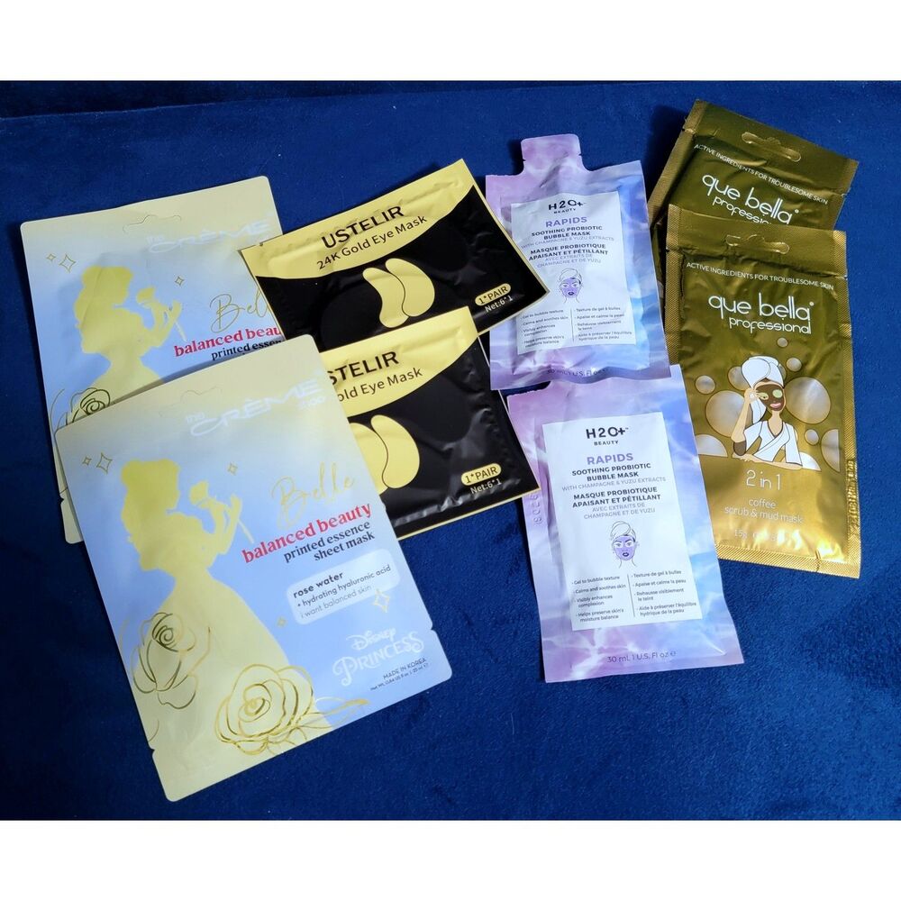 Bundle of 8 Face Masks Eyes Bubble  Mask Sheet Mask Coffee Scrub